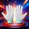 White nylon gloves, anti-slip and wear-resistant, disposable food-grade work gloves Specification image
